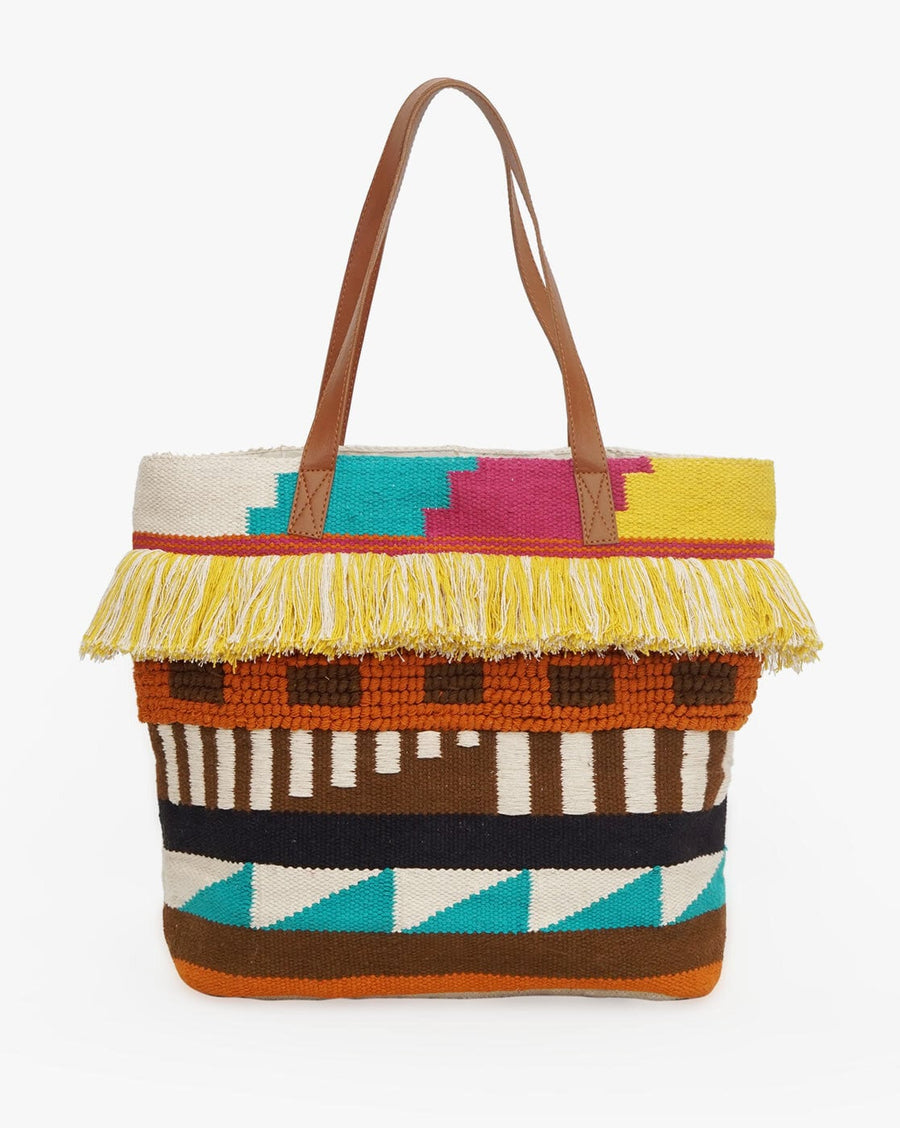 Weave Handcrafted Ekat Tote Bag with Fringes