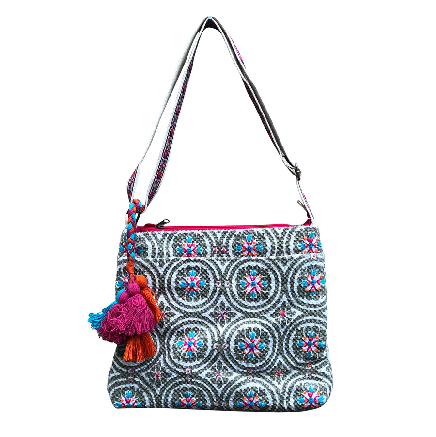 Medallion Crossbody Tassel Crossbody Bag