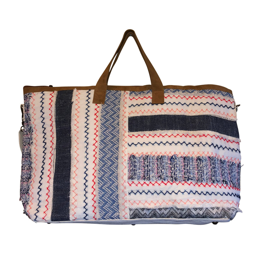 Red White Blue Stripe Traveler Tote