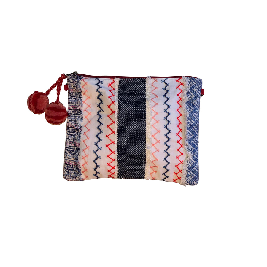 Red White Blue Striped Pouch Crossbody