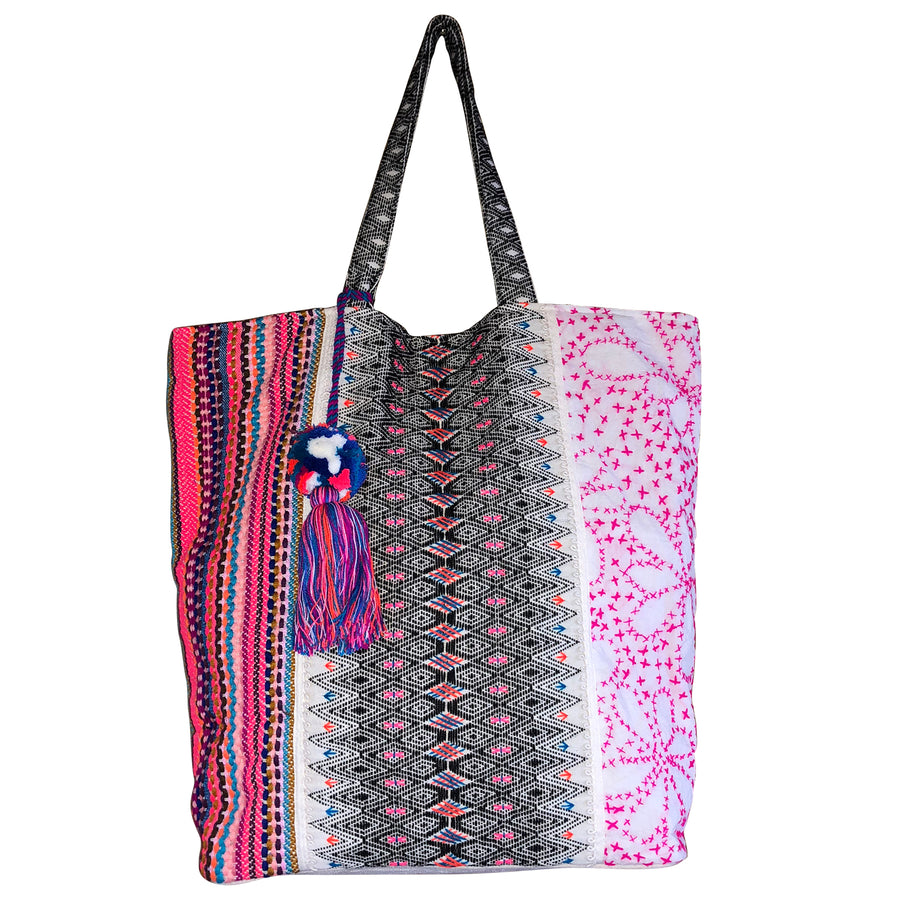 Colorful Tote with ZigZag Center Pattern