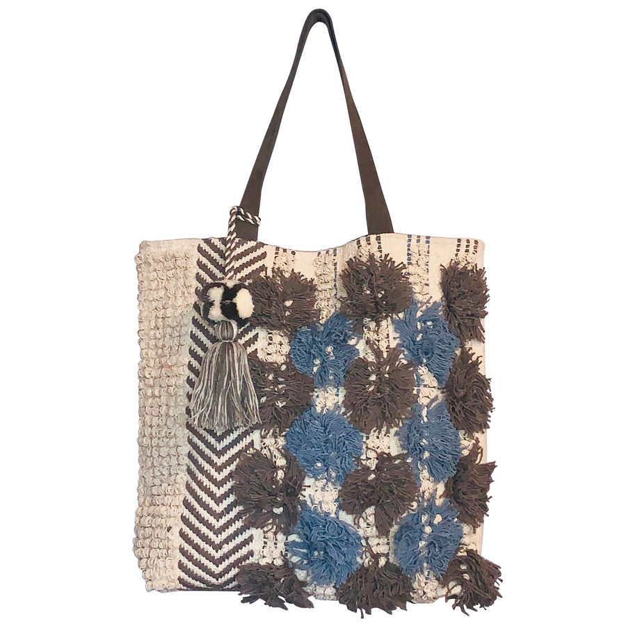 Chloe Shaggy Squares Tote Bag