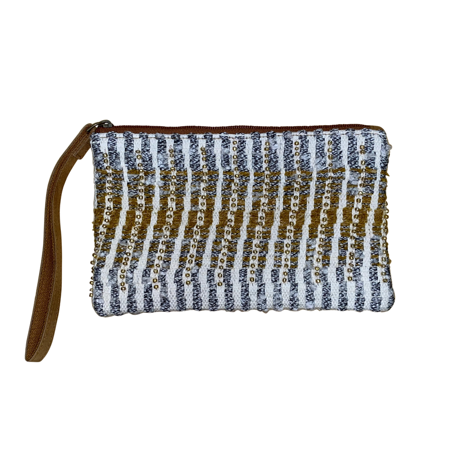 Gold Beaded Wristlet