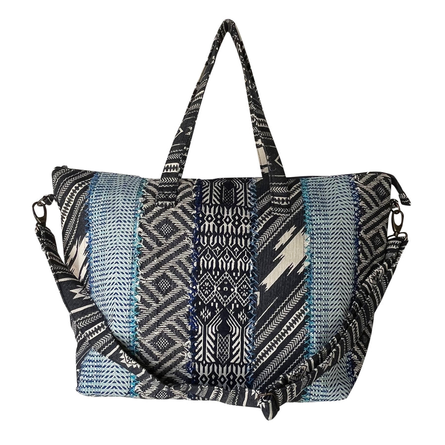 Blue Stripes Traveler Cotton Spacious Tote Bag