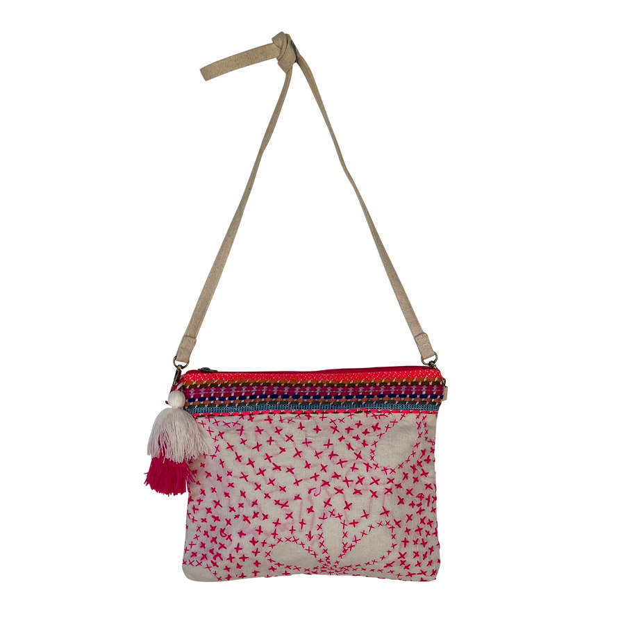 Pink X Flower Crossbody