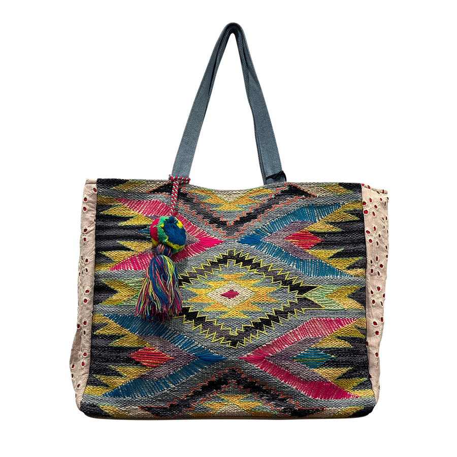 Diamond Pink Turquoise Tote