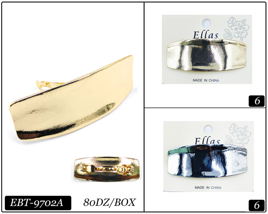 Metal Barrette, Classic Gold and Silver