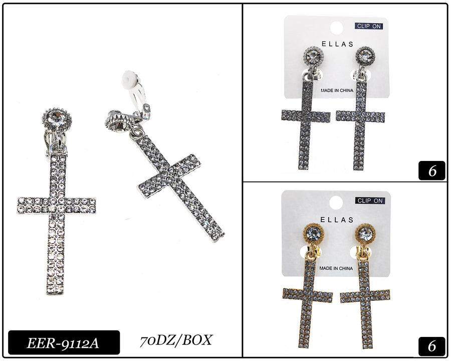 Cross Drop Earrings