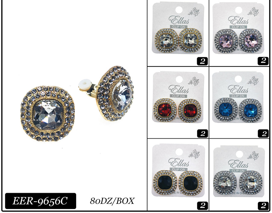 Gem Crystal Post Earrings