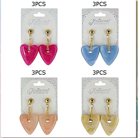 Thick Heart Drop Earrings