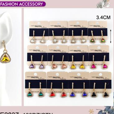 Triangle Gem Earrings
