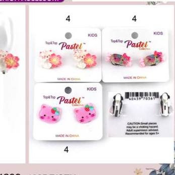 Candy & Kitty Clip On Earrings