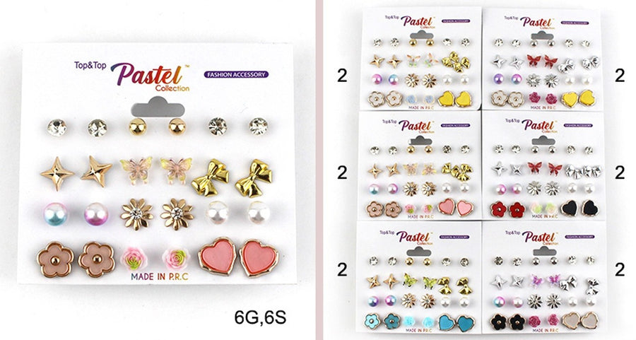 Pastel Collection Stud Earrings - Heats, Bows & Flowers