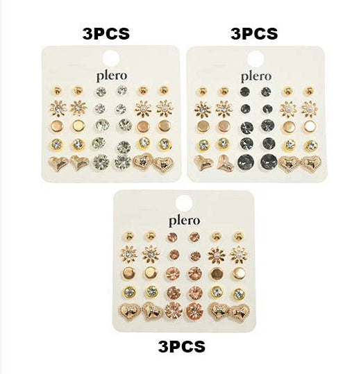 Gold and Crystal Stud Earrings