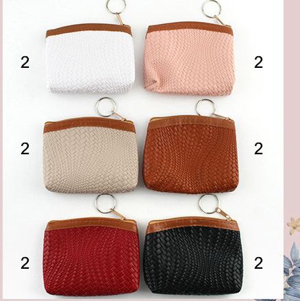 Coin Purse Key Chain Faux Leather