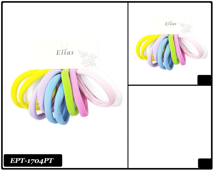 Ponytail Hair Band Pastel Set of 12/card