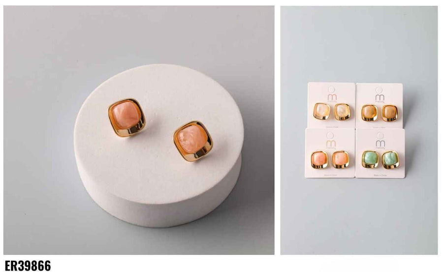 Marble Square Post Earring