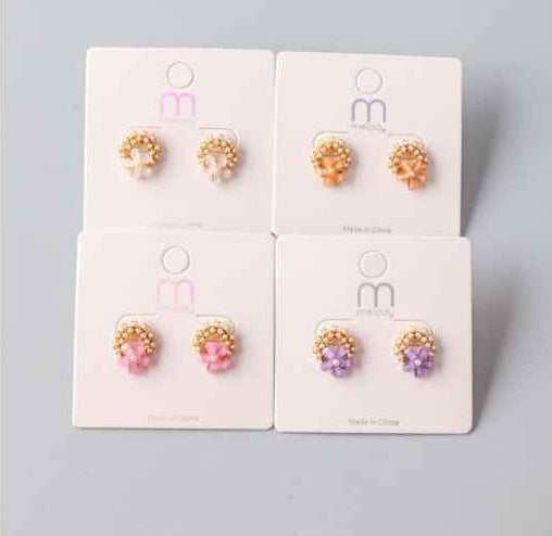 Flower Pearl Ring Wreath Earring