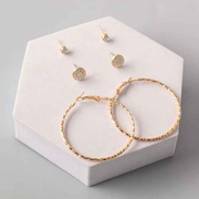 Shimmer Cut Hoop Mix Fruit Earring Set