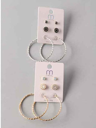 Shimmer Cut Hoop Mix Fruit Earring Set