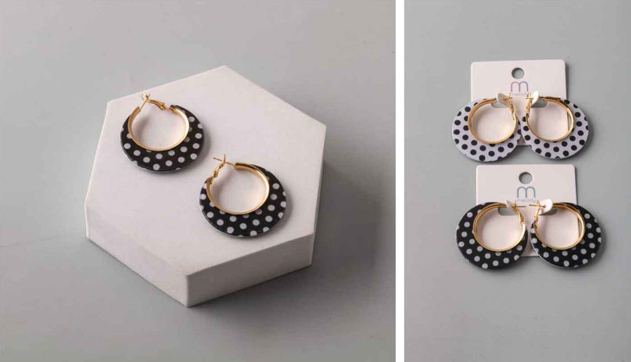 Pokadot Hoop earrings in Gold