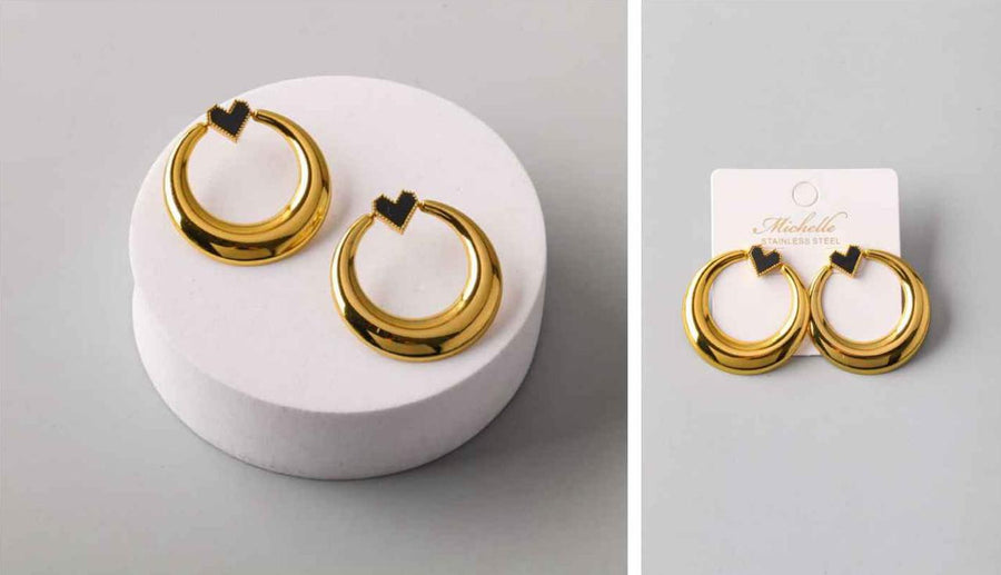 Heart Graduated Ring Earring