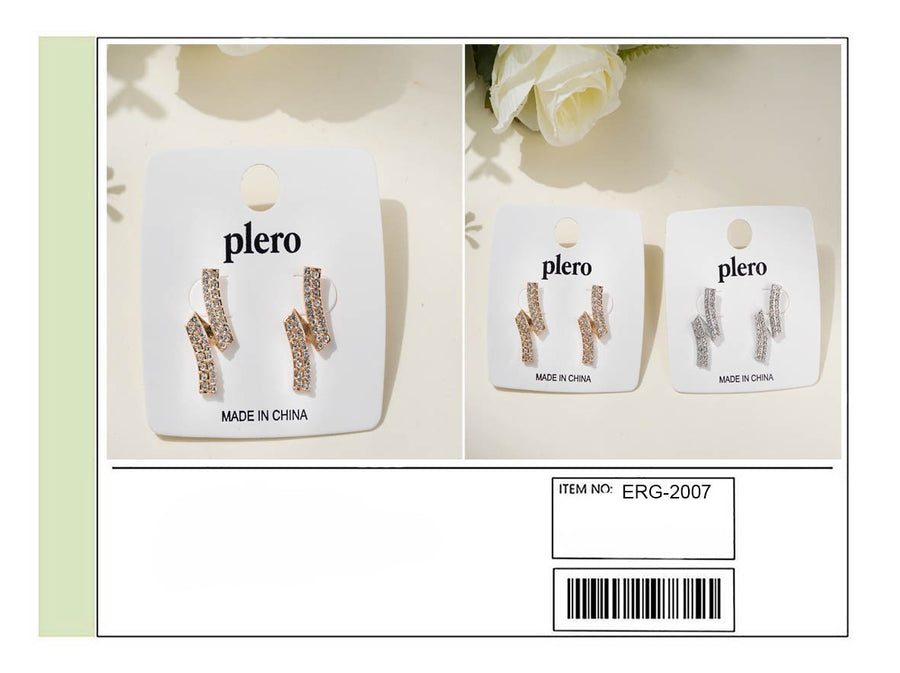 Zig-Zag Rhinstone Earrings