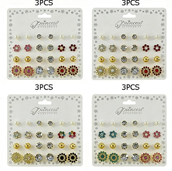 Flower and Crystal Studs