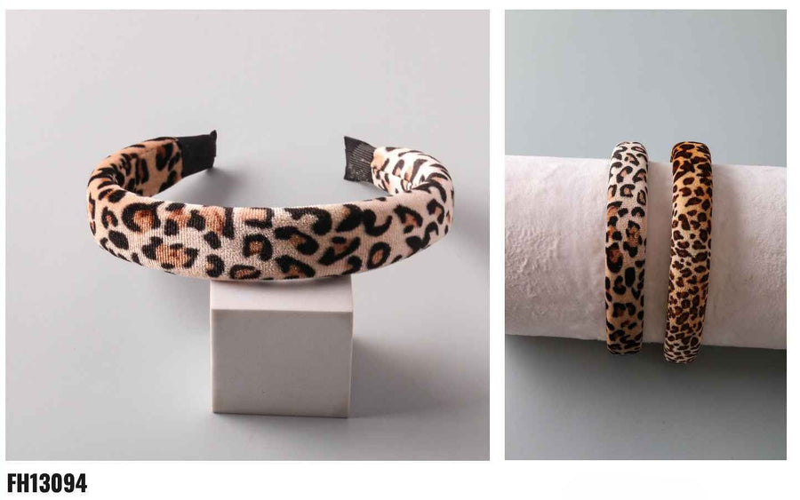 Cheetah Velvet Puffy Headband