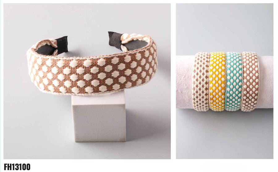 Dot Raised Knit Wide Headband