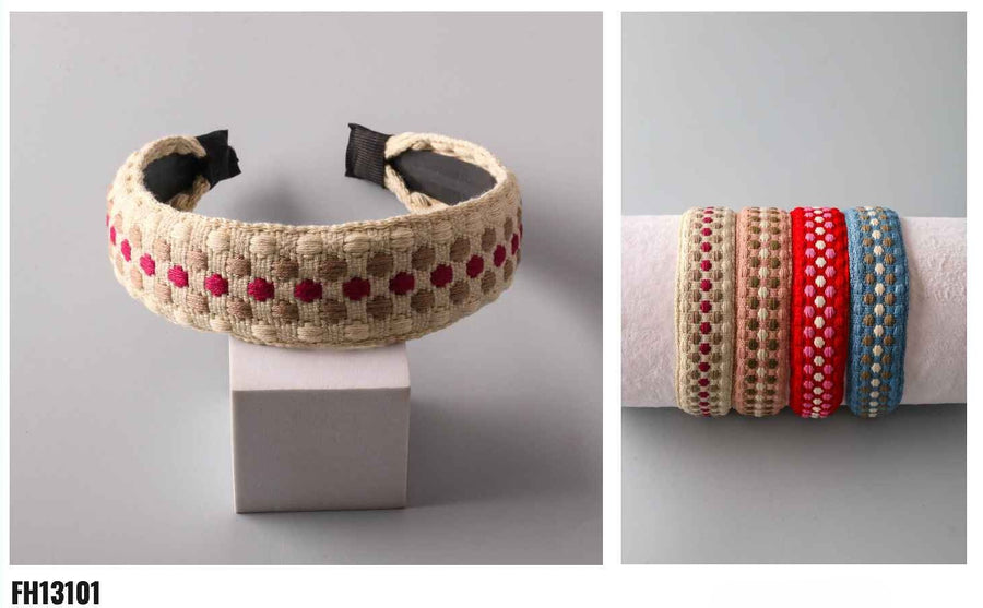 Dotted Raised Knit Wide Headband