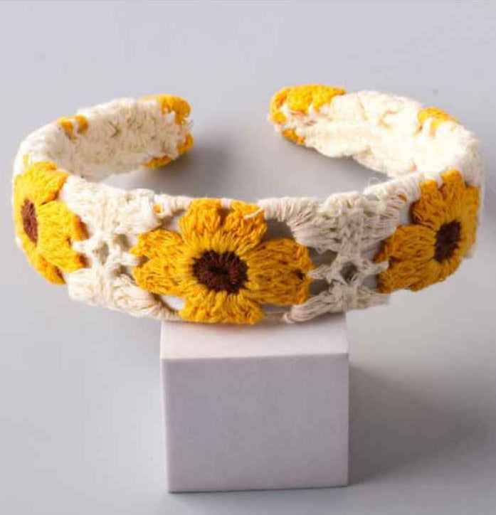 Crochet Sunflower Headband