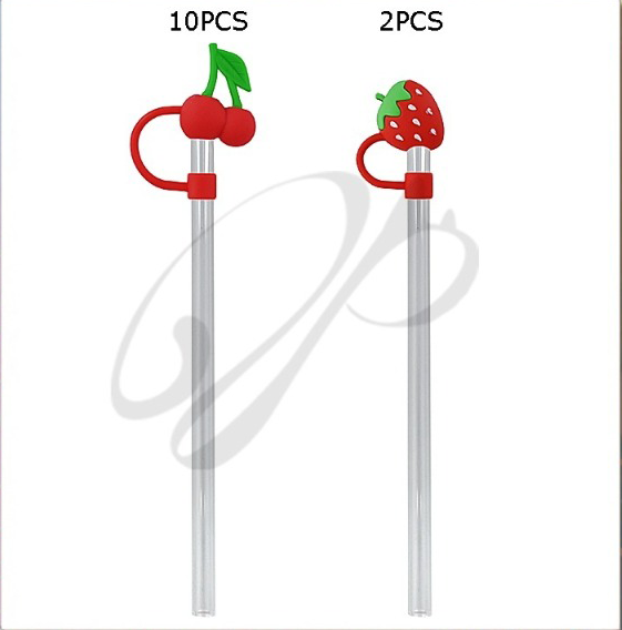 Straw Topper, Strawberry and Cherry