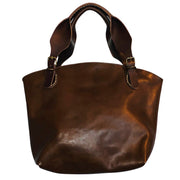 Smooth Chocolate Greek Leather Handbag