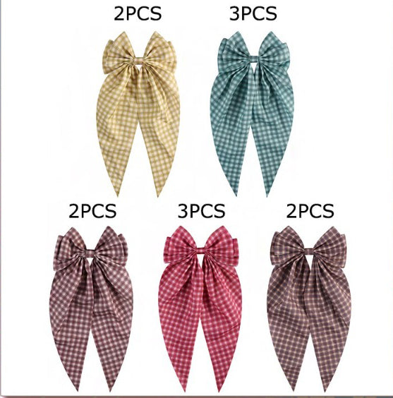 Long Plaid Bows