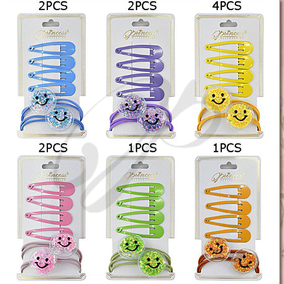 Hair Clips with Happy Face Hair bands