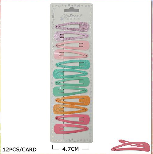 Hair Clips - 12 per card - Soft Colors