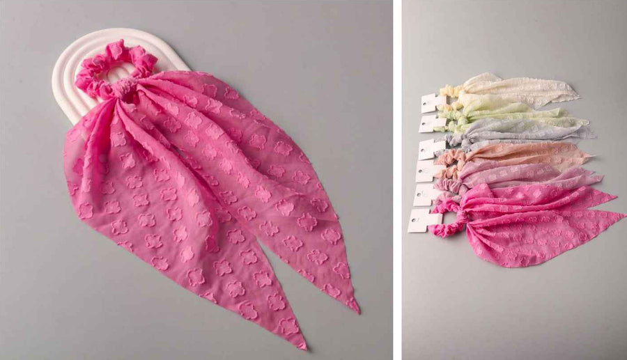 Scrunchie with long floral tail