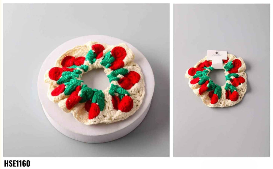 Crochet Cherries Scrunchie