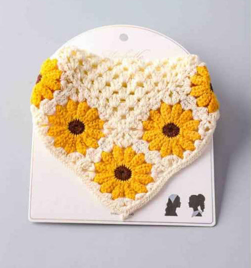Crochet Sunflower Bandana