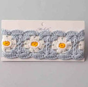 Scalloped Crochet Daisy Tied Headwrap
