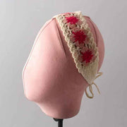 Crochet Floral Scalloped Tied Headwrap