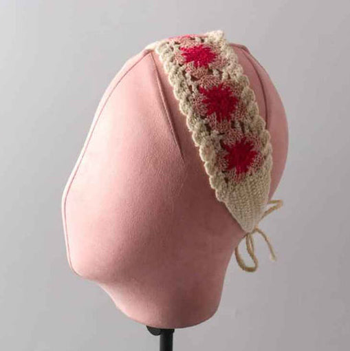 Crochet Floral Scalloped Tied Headwrap