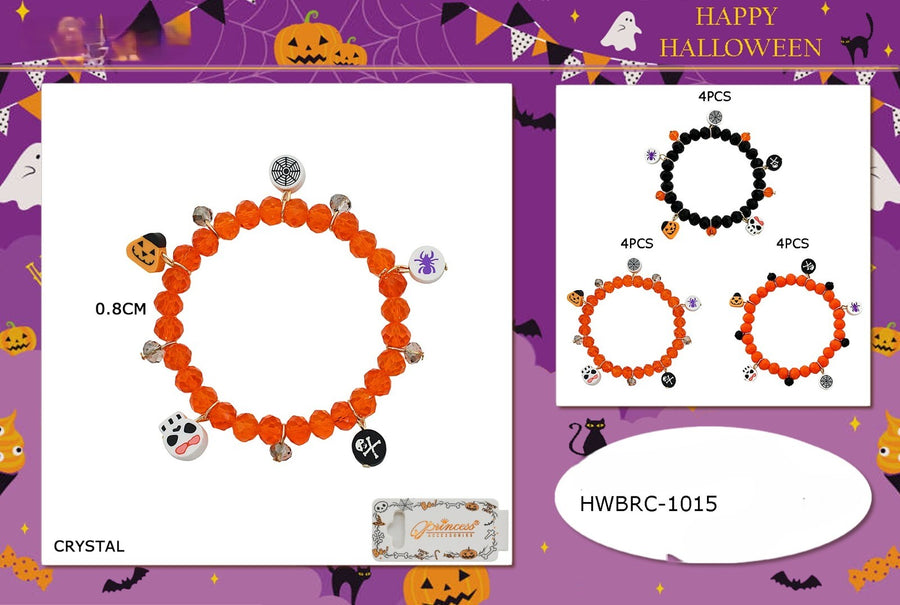 Crystal Bracelet with Halloween Charms