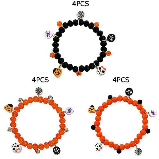 Halloween Beaded Charm Bracelet