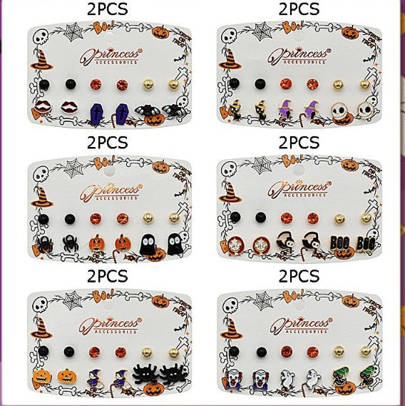 Assorted Enamel Halloween Mini Stud Earrings