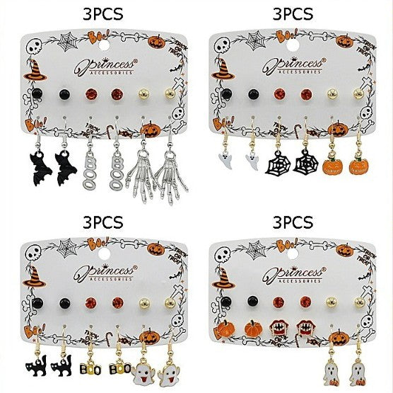 Assorted Enamel Halloween Dangle & Stud Earrings