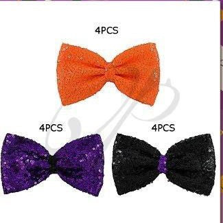 Sequin Bow Black, Purple and Orange