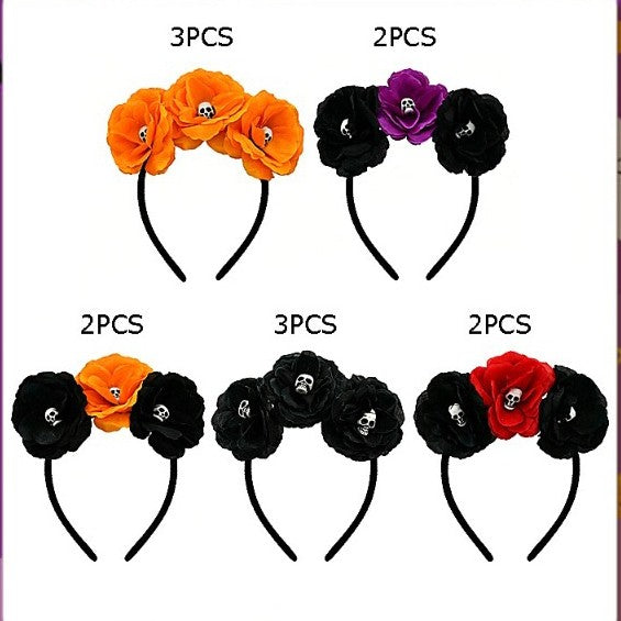 Flower and Skull Headband