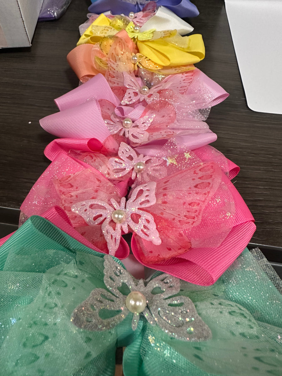 Butterfly Bow Clips Set of 12